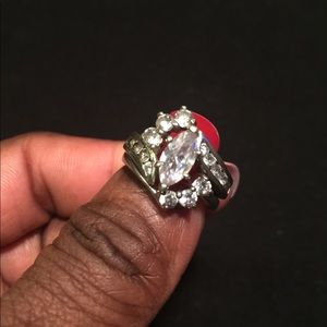 Sterling silver CZ wedding set